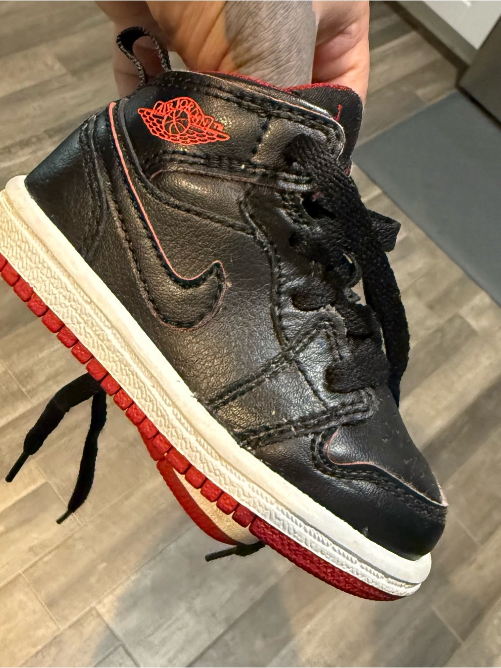 Kids Black & Red High-Top Basketball Shoes - Brand: Nike (Air Jordan Style)